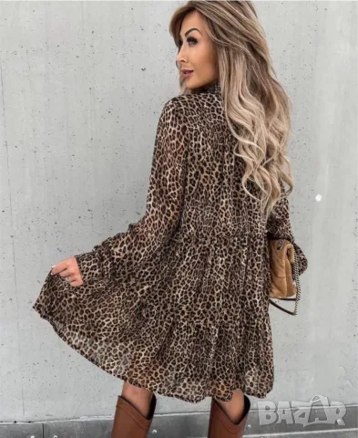Нова дамска рокля SHEIN LUNE Leopard Print М-Л, снимка 2 - Рокли - 55320956