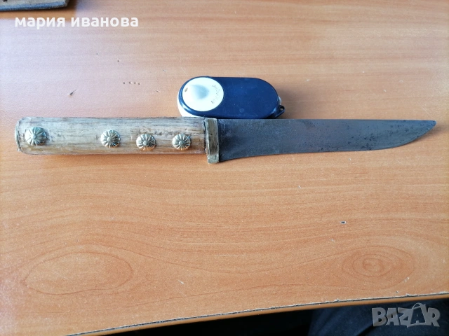 Стар овчарски нож с кожена кания , снимка 2 - Антикварни и старинни предмети - 55083932