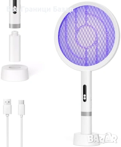 Нова Електрическа мухобийка с авто и ръчен режим за дом и къмпинг Ракета убиец насекоми