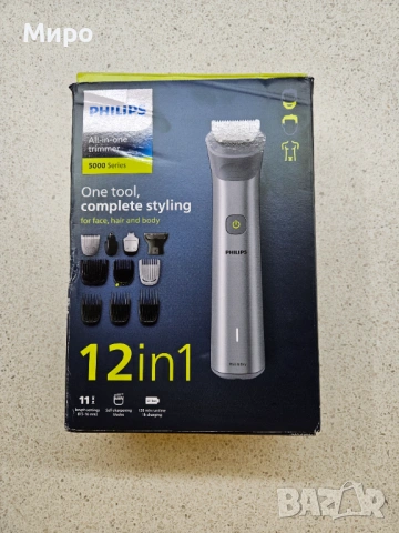 Тример Philips Multigroom 12 в 1 MG5940/15 – почти нов, с гаранция, снимка 2 - Тримери - 54388423