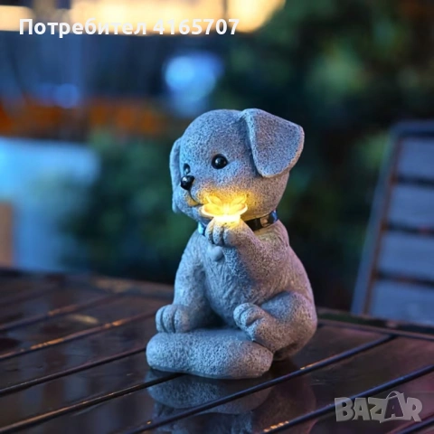 Градинска соларна лампа LED декорация „Куче с пеперуда“, Автоматично включване, IP44, 20см, снимка 8 - Соларни лампи - 54472118