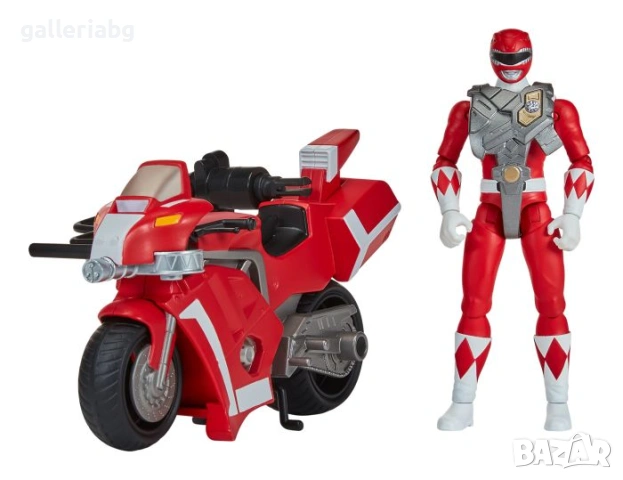 Играчка мотор с фигурка Red Ranger – Power Rangers Tyrannosaurus Battle Bike, снимка 2 - Фигурки - 54944248