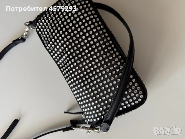 Черна чанта с кристали Zara