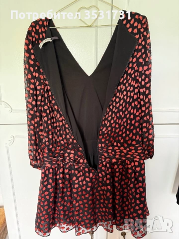 Alice & Olivia копринена рокля с дълъг ръкав, снимка 4 - Рокли - 54420577