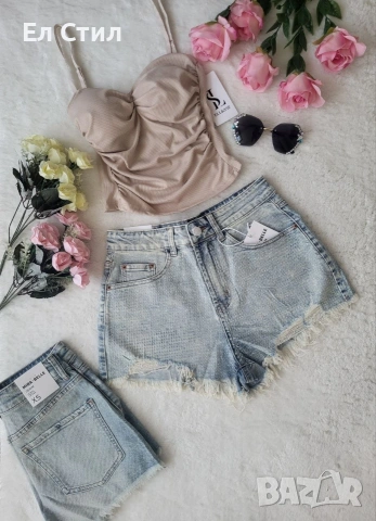 ⚜️Дамски къси дънки с камъчета  21 €