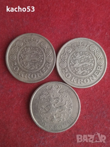 20 крони 1990,1991,2006 г. Дания.