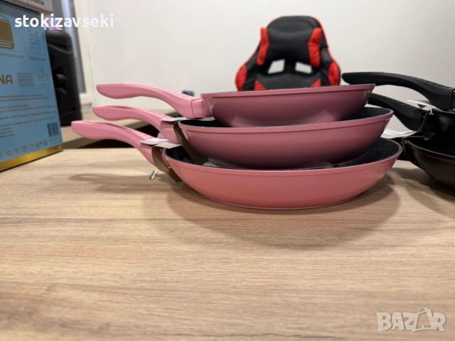 Комплект тигани Cheffinger с мраморно покритие – 3 части за всяка кухня , снимка 8 - Съдове за готвене - 54138517