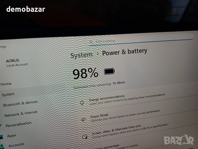 240Hz Gigabyte AORUS Core™ i7-11800H/RTX 3060 - 6GB GDDR6/32GB RAM//1TB Nvme SSD , снимка 9 - Лаптопи за игри - 54037711