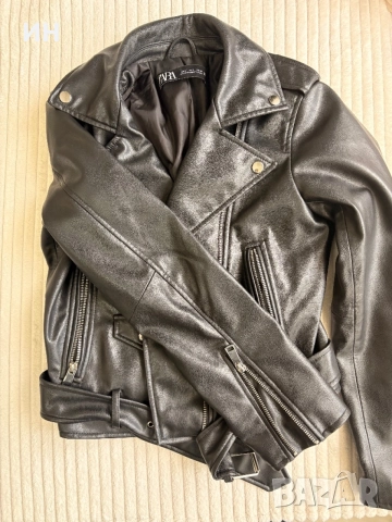 Кожено яке Zara, снимка 8 - Якета - 54489576