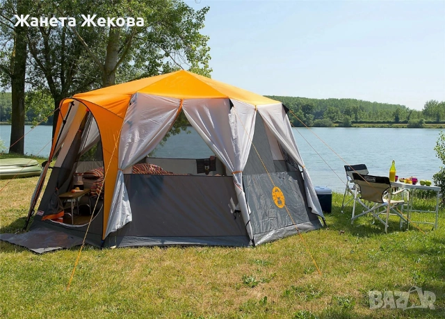 Чисто нова палатка Coleman Cortes Octagon 8, 8-местна, цвят Оранжев, цена: 299 €, снимка 7 - Палатки - 54556123