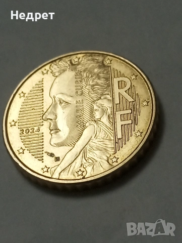 50 евро цента 2024г. Франция.