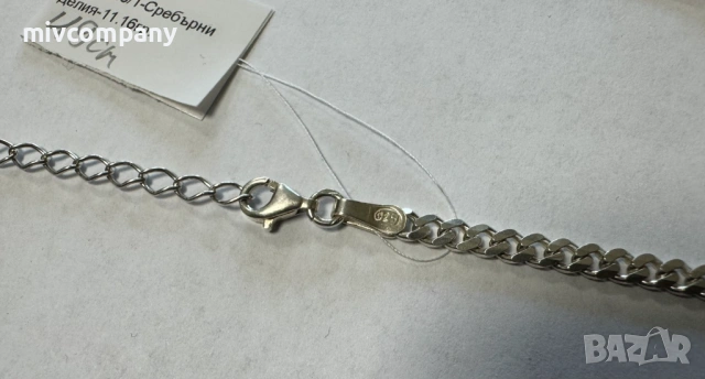 Сребърен синджир 11.16гр.49см., снимка 6 - Колиета, медальони, синджири - 54354578