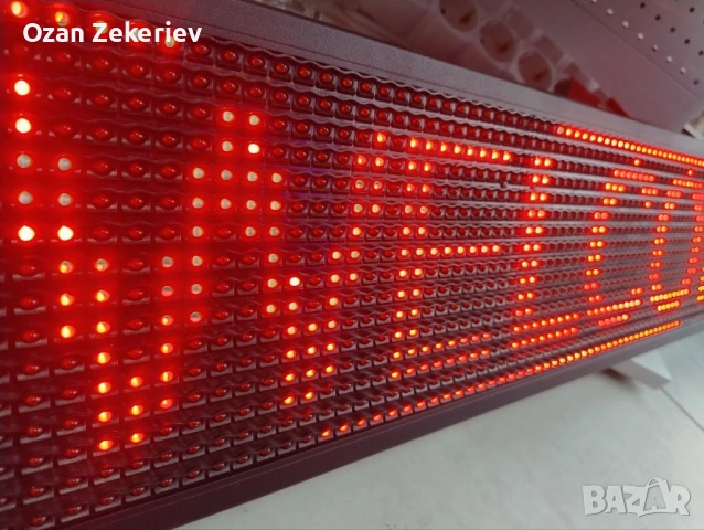 Едноцветната LED табела с червен светещ текст, снимка 2 - Друга електроника - 54066714
