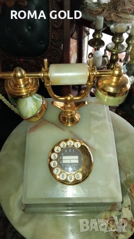 малка мраморна масичка и ретро телефон, снимка 5 - Маси - 54264372