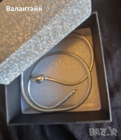 Сребърно колие PANDORA , снимка 4 - Колиета, медальони, синджири - 55592768