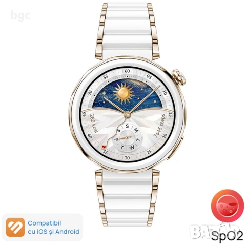 НОВ ТОП ЕНД Смарт часовник Huawei Watch GT 5 Pro, 42mm, Златист, Бял- 24мес гаранция, снимка 3 - Смарт часовници - 55015167