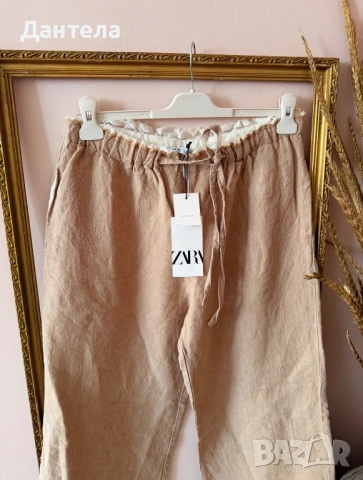 ZARA Нов дамски ленен панталон, снимка 14 - Панталони - 54217052