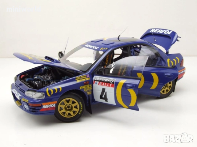 Subaru Impreza 555 n4 Sieger RAC Rallye 1994 McRae/Ringer - мащаб 1:18 на Kyosho нов в кутия, снимка 2 - Колекции - 54997489