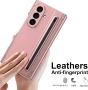 Кожен калъф за Samsung Galaxy Z TriFold със стилус и защита на пантите - розов, снимка 4