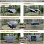 Двуместен къмпинг хамак AnorTrek с комарник, водоустойчива тента и рейки, снимка 8