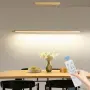 LED дървена висяща лампа/полилей 130 см с дистанционно управление димируемо осветление за трапезария, снимка 1