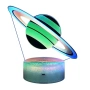 Ефектна нощна детска лампа, 3D LED, Сатурн, променящи се цветове, 20 см, снимка 1