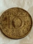 Сребърна монета 10 йоре 1953г. Швеция Крал Густав IV Адолф 41340, снимка 2