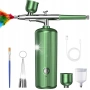 Аерограф, Bedee, 0,3 мм, зелен, 2000 mAh, безжичен, снимка 2