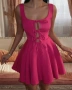 НОВА Къса лятна рокля, цвят fuschia, размер S, снимка 1