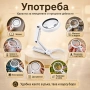 Мощна увеличителна ръчна настолна лупа лед осветление за четене шиене, снимка 2