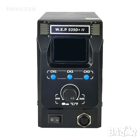 Станция за запояване WEP 939D+IV, поялник, дигитален дисплей, нагревателен елемент Hakko, 3 режима, снимка 3 - Друга електроника - 55294461
