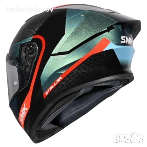 ПРОМОЦИЯ Мото каска за мотор SMK STELLAR SPORT FLIGHT Black/Blue/Orange 119 лв. / 60.84 €, снимка 2 - Аксесоари и консумативи - 54603664