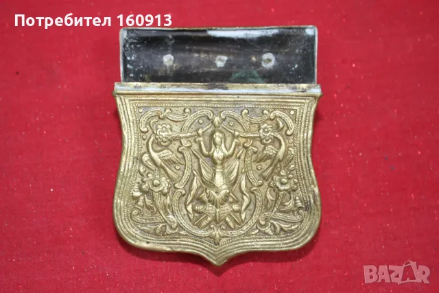 Отлична бронзова барутница, паласка, фишеклък, кутия., снимка 8 - Антикварни и старинни предмети - 55422130