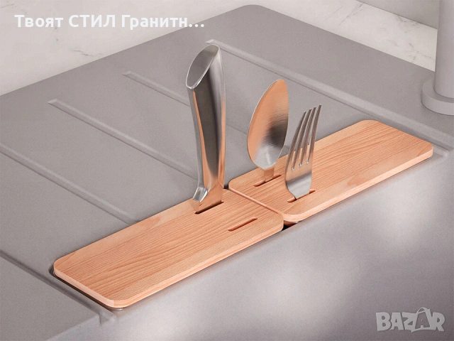 Сив кухненска мивка от гранит Копенхаген 780x500 SmartSpace Top 60, снимка 8 - Мивки - 54463616