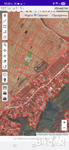 Парцел 3500кв.м с номер 10135.2037.55,граничи (около 100м)с къщите
