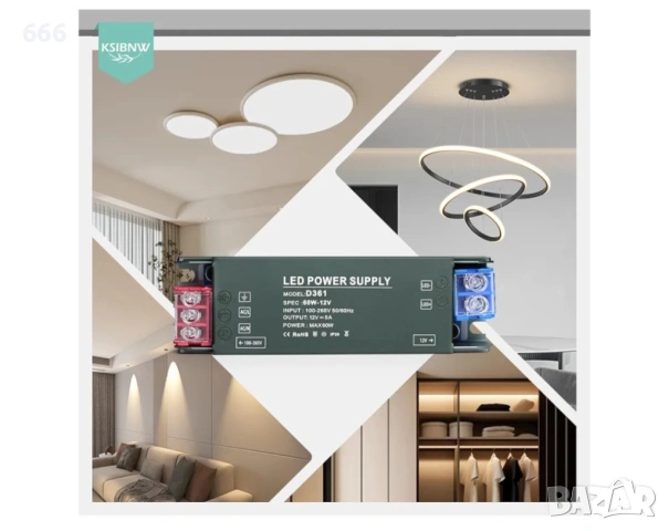 Трансформатор за LED ленти, AC 230 V към DC 24 V 1 A, снимка 2 - Друга електроника - 54105987