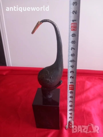 Авторска Бронзова Пластика "Птица" Статуетка. Подписана, снимка 8 - Антикварни и старинни предмети - 54222818