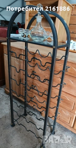 Метална стойка за 21 броя бутилки вино , снимка 2 - Органайзери - 54129611