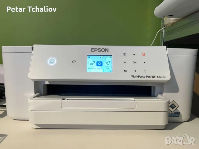 EPSON WorkForce Pro WF-C4310DW + мастило, касети и ресетър за чип на касети.