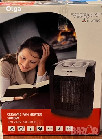  ЧИСТО НОВА керамична духалка Voltomat 1800W