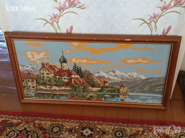 Голям гоблен стар, снимка 2 - Гоблени - 50362331