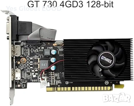 QTHREE GT 730 4GB DDR3 128-bit Dual HDMI Low Profile, снимка 2 - Видеокарти - 55016627