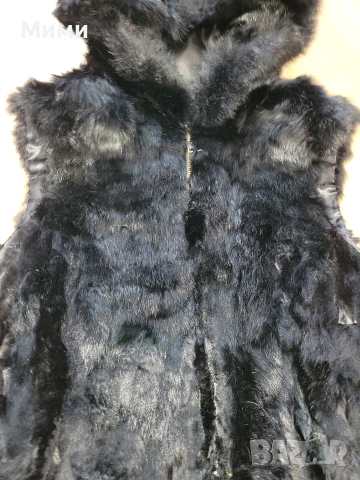 Черен елек естествен косъм, снимка 2 - Елеци - 54308675