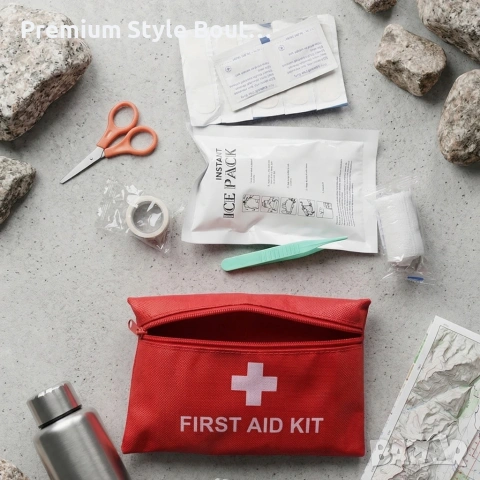 Компактен комплект за първа помощ в червена чантичка, снимка 5 - Други стоки за дома - 54002888