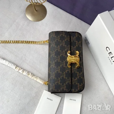 Celine Triomphe Chain Bag, снимка 3 - Чанти - 55417215