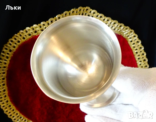 Уникален калаен бокал,влюбени,гондола,калаена сватба. , снимка 2 - Антикварни и старинни предмети - 53966129