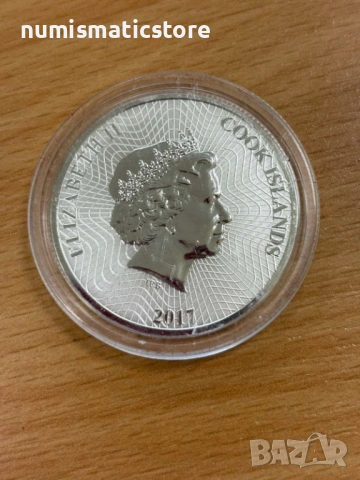 Острови Кук - 1 долар – кораб, 1 OZ – Сребърна монета , 1 унция, снимка 5 - Нумизматика и бонистика - 54528959