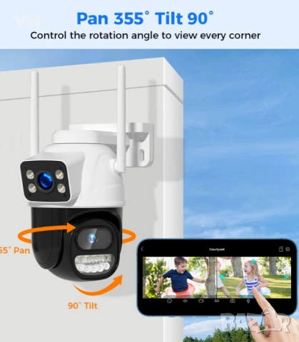 Външна 8MP WiFi Безжична Камера 4K,Автоматично проследяване,iCsee APP, снимка 6 - IP камери - 55163646