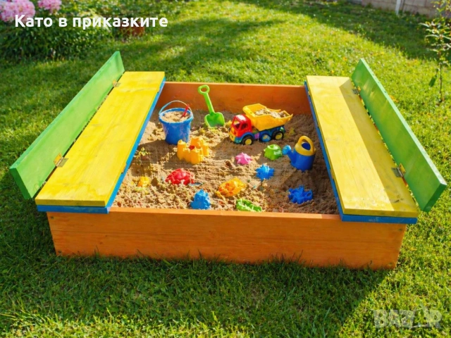 Детски пясъчник с пейки и капак; Дървен пясъчник; Цветни пясъчници, снимка 9 - Други - 54329654