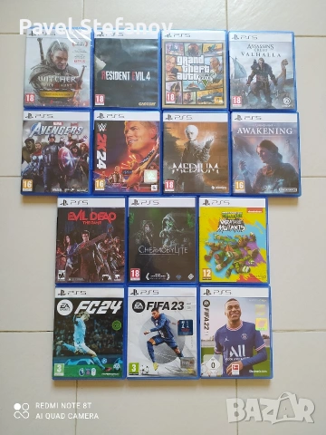 ТОП PS5 Игри: Witcher 3, GTA 5, FC 24, WWE 24, RE4 – Лична Колекция